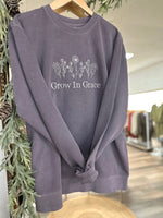 Grow In Grace Plum Embroidered Crewneck