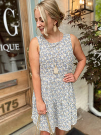 SSS Skye Tiered Floral Dress-Blue