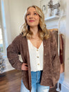 Sophia Corduroy Ribbed Shacket-Chocolate