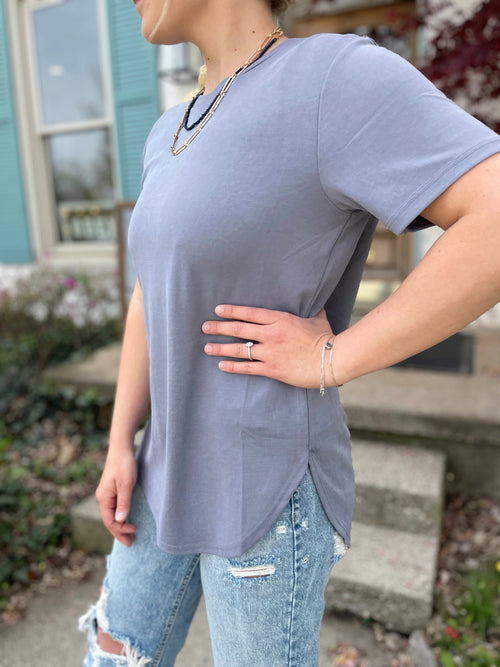 Basic Everyday Tee-Blue