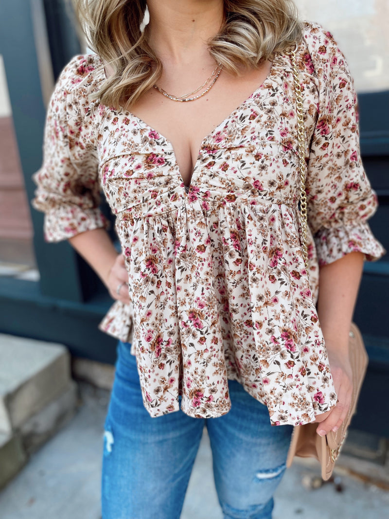 Halle Floral Print Top
