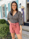 Charli Belted Shorts-Brick
