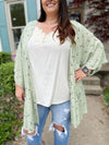 Pretty Lady Floral Cardigan-Sage