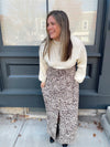 Audra Animal Print Smocked Skirt-Champagne