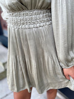 Nicole Long Sleeve Satin Dress
