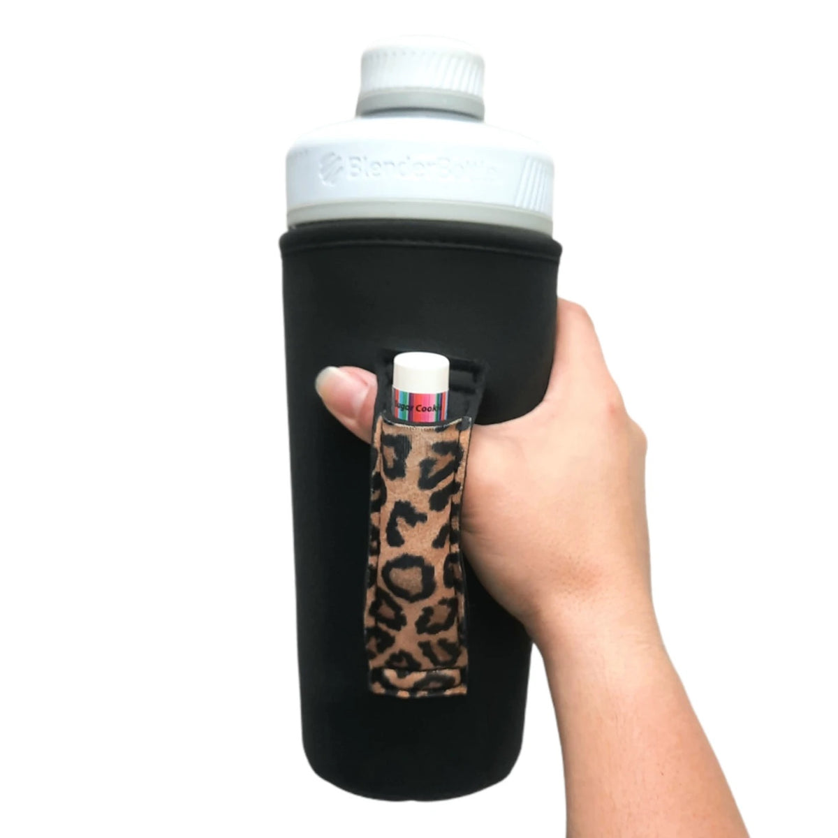 BLACK W/ LEOPARD 30OZ TUMBLER HANDLERS