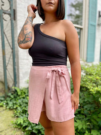 Abie Wrap Linen Skort