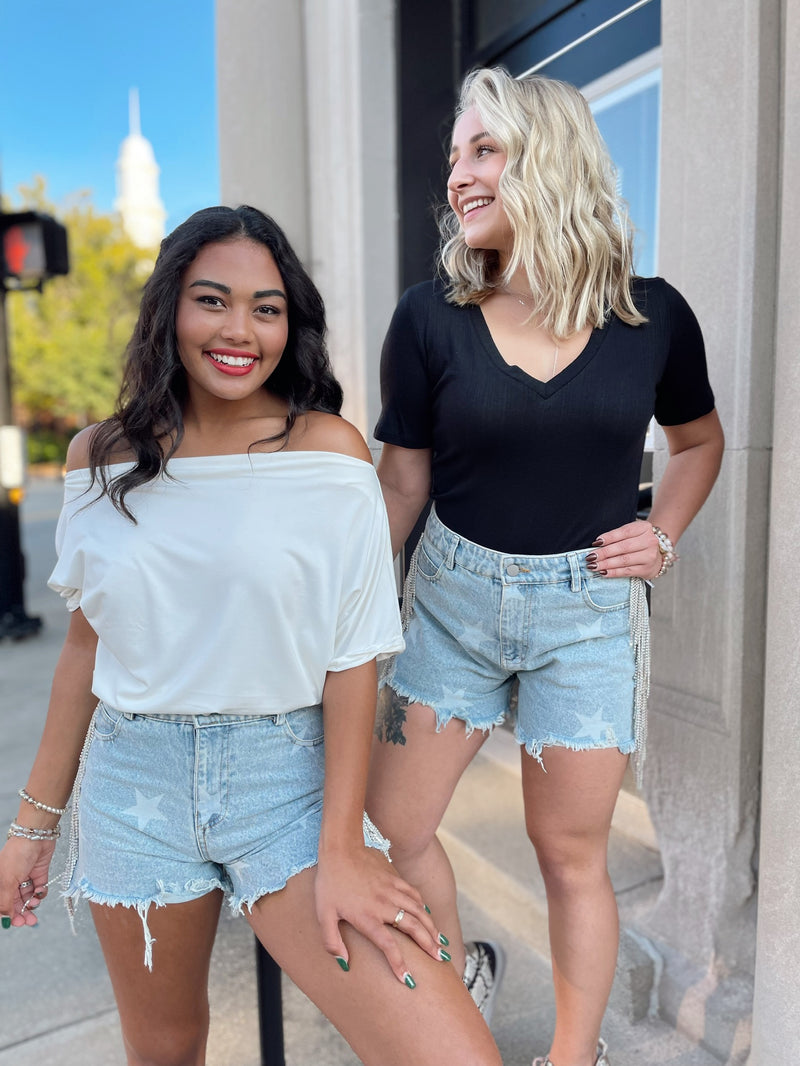 Honky Tonk Star Denim Shorts
