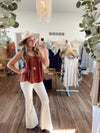 Kaiya Textured Sleeveless Top-Sienna