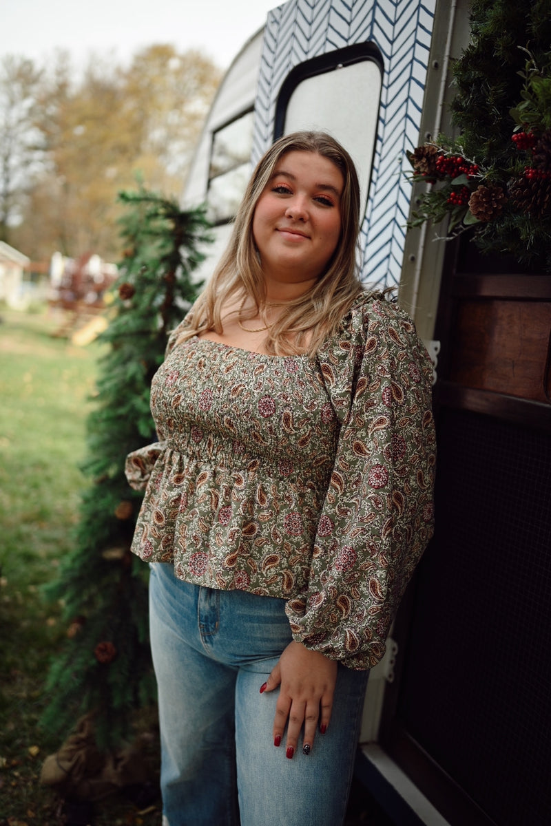 Ozzy Smocked Peplum Top
