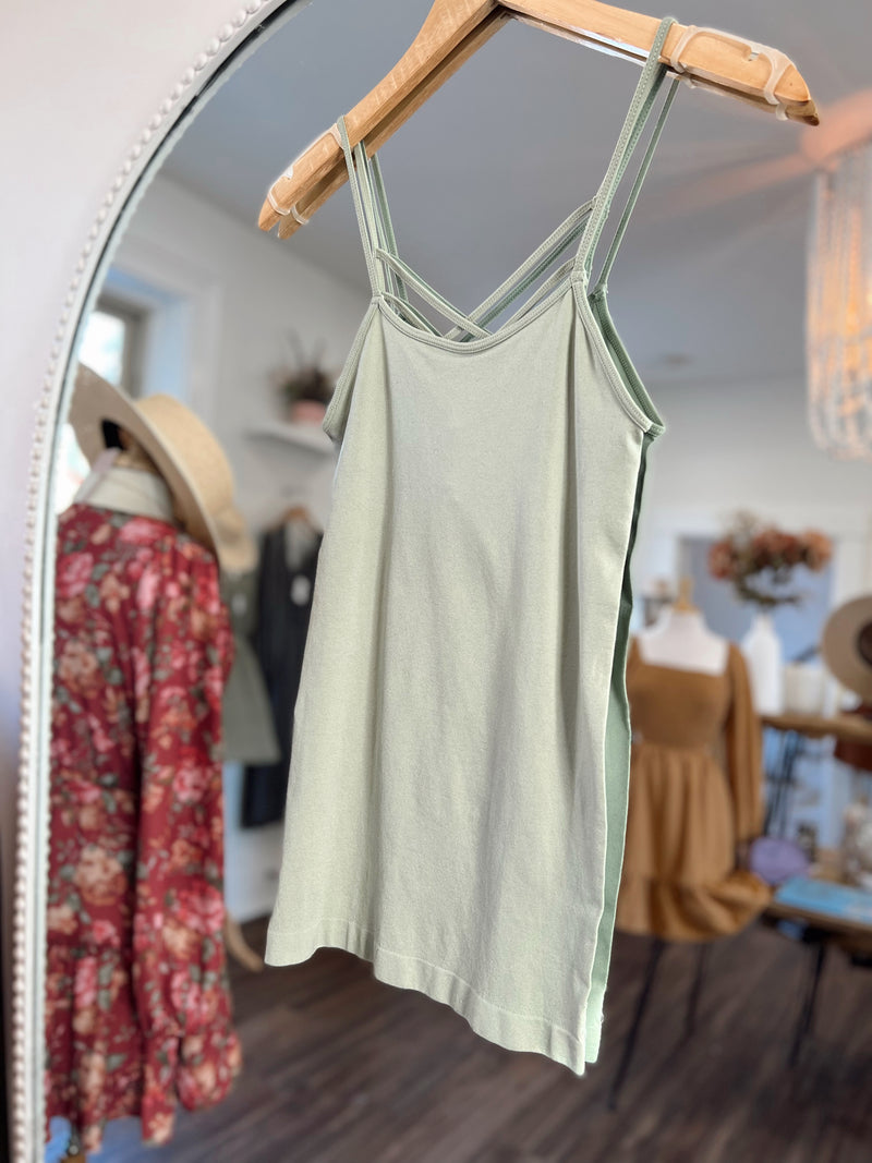 Polley Seamless Tank Top- Sage