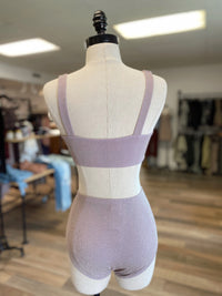 Catch Your Eye Metallic Thread Bikini-Dusty Lavender