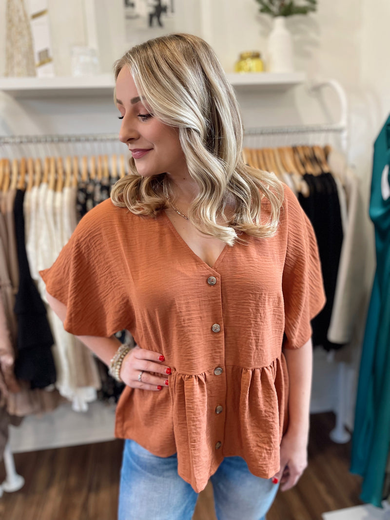 Rammona Peplum Blouse-Amber