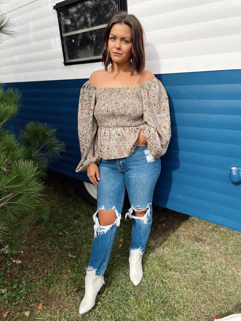 Ozzy Smocked Peplum Top