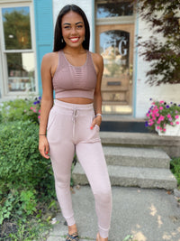 Kataleya Laser Cute Sports Bra-Mauve