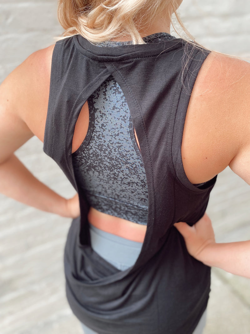 Lana Open Overlay Back Tank Top