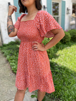 Easy On Me Midi Dress-Coral