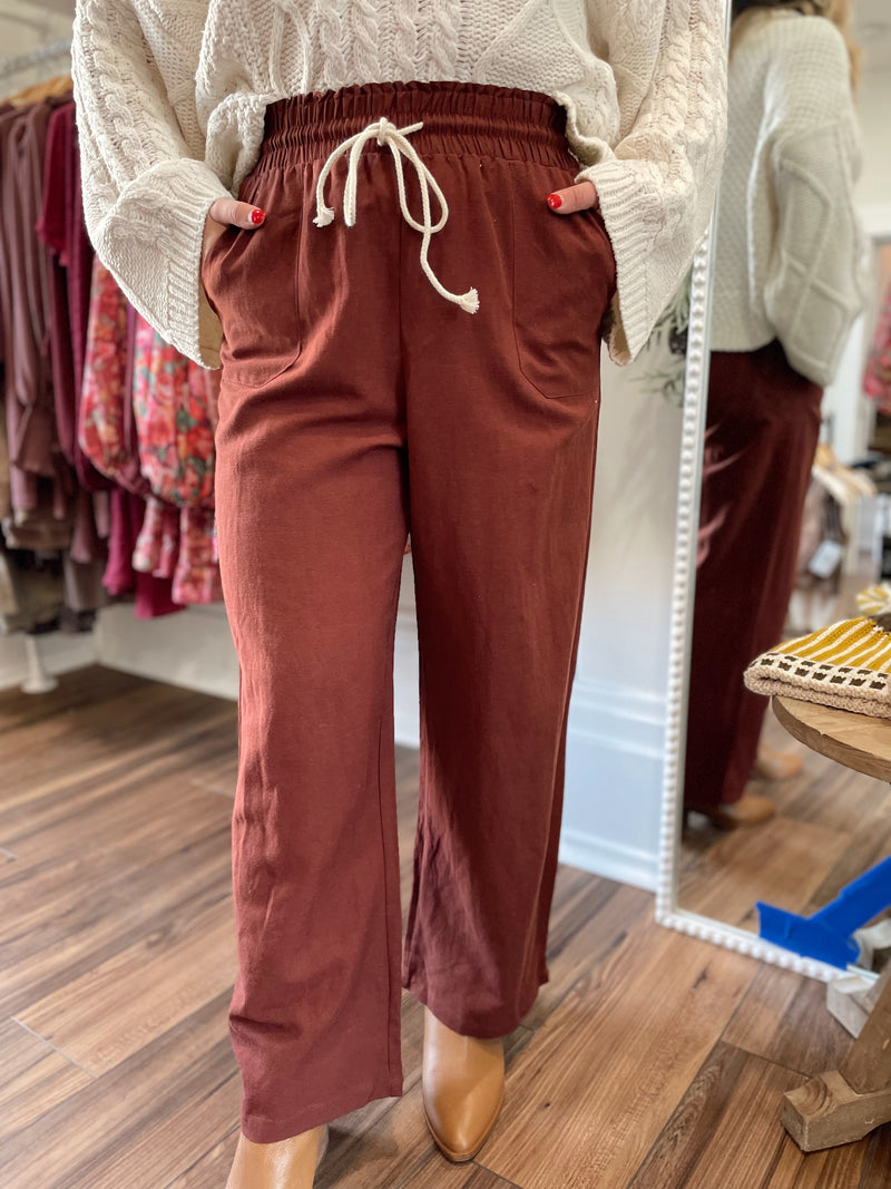 Dionne Linen Drawstring Pants