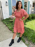 Easy On Me Midi Dress-Coral