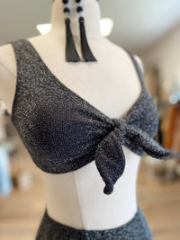 Catch Your Eye Metallic Thread Bikini-Black