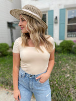 Perfect Basic Square Neck Bodysuit-Nude