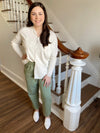 Feels Like Sunshine Button Up Top-Ivory