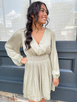 Nicole Long Sleeve Satin Dress