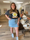June Distressed Denim Skirt