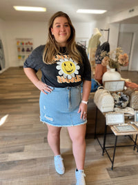 June Distressed Denim Skirt