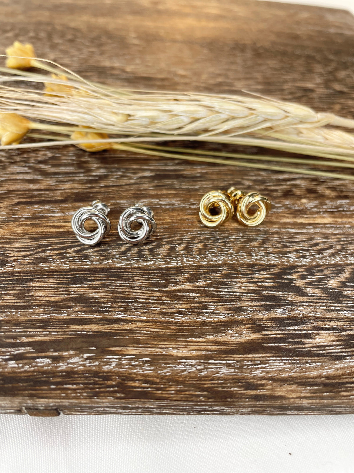 Knot Stud Earrings- Gold