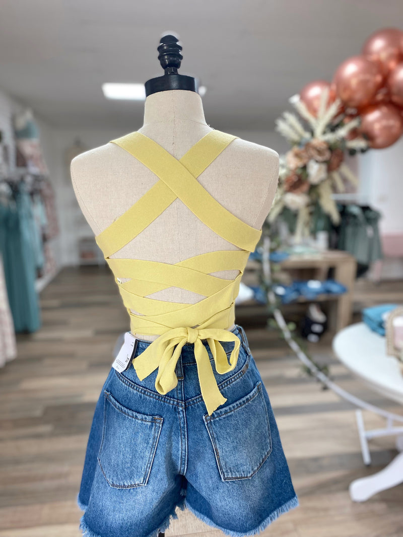 Cleo Tie Back Top- Melon