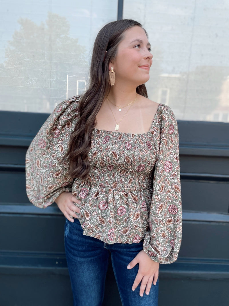 Ozzy Smocked Peplum Top