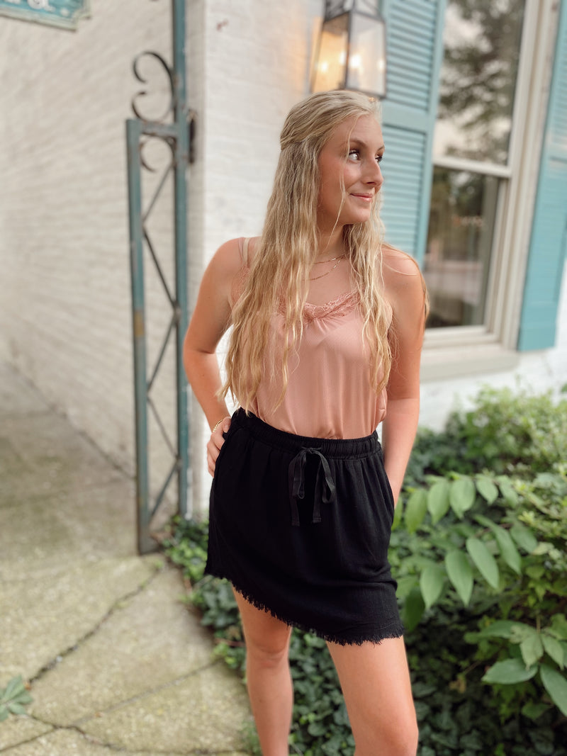 Celia Fringe Hem Skirt
