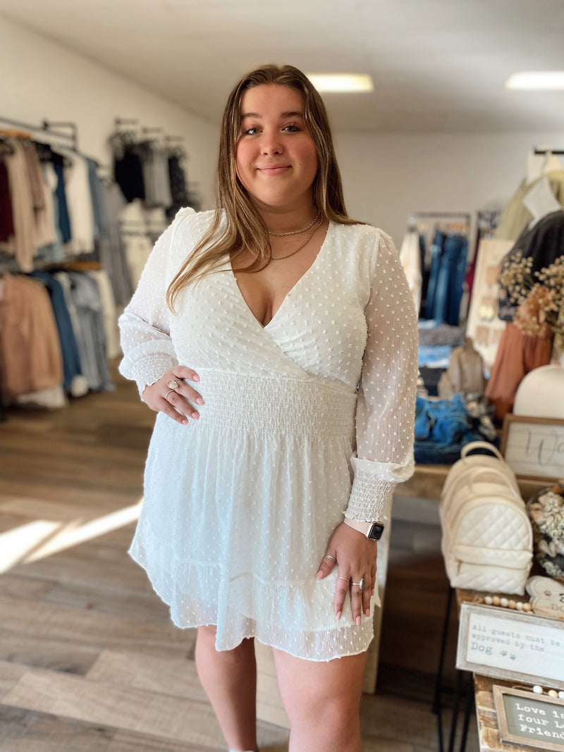 Forever Yours Swiss Dot Dress-White