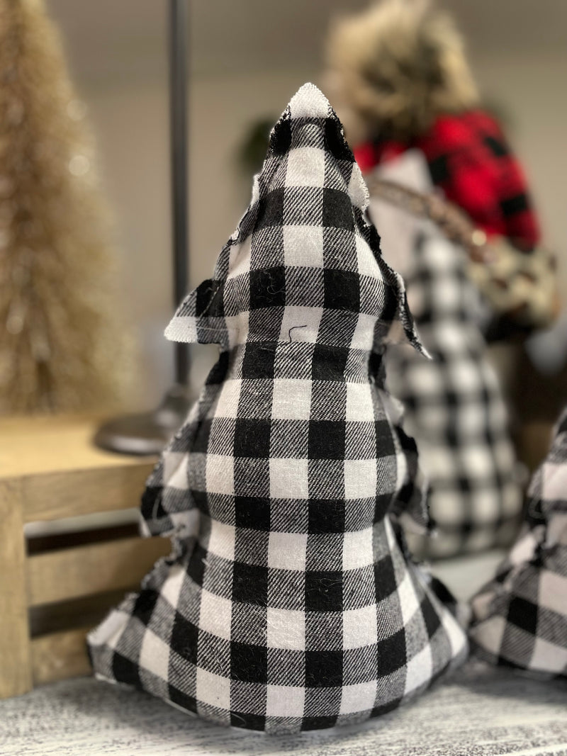 WWW BLK Check Christmas Tree Door Stop