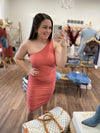 Just Yearning One Shoulder Dress