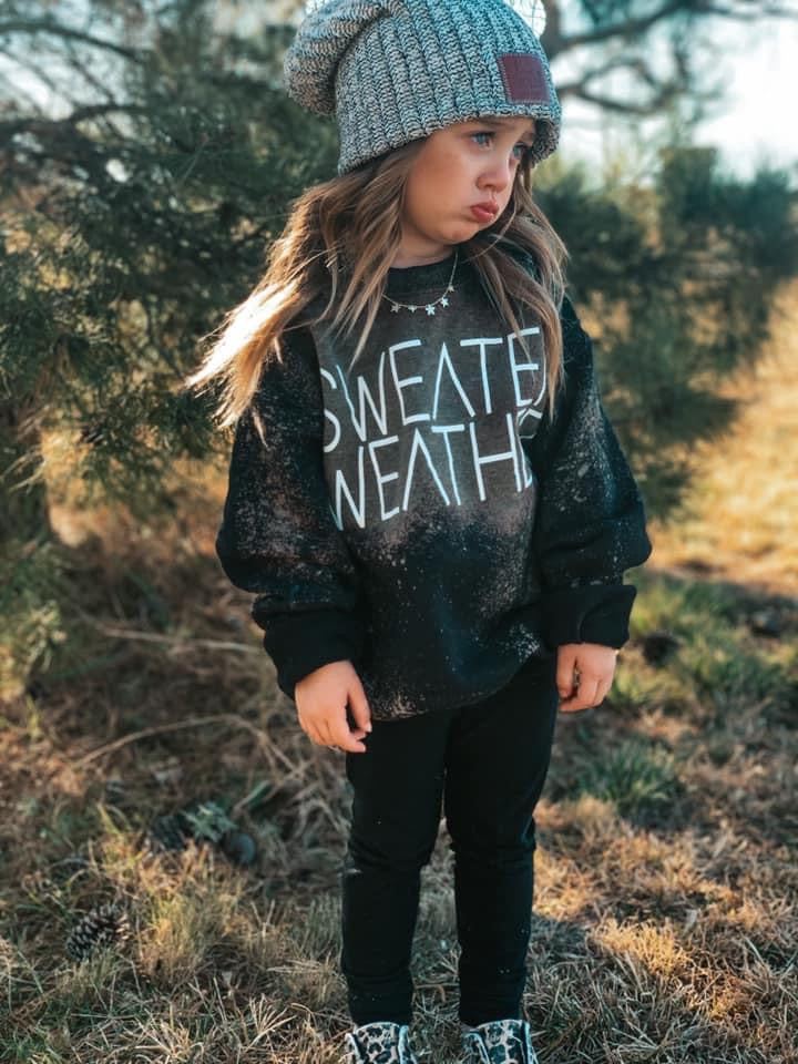 Sweater Weather Bleached Crew Neck-Kids