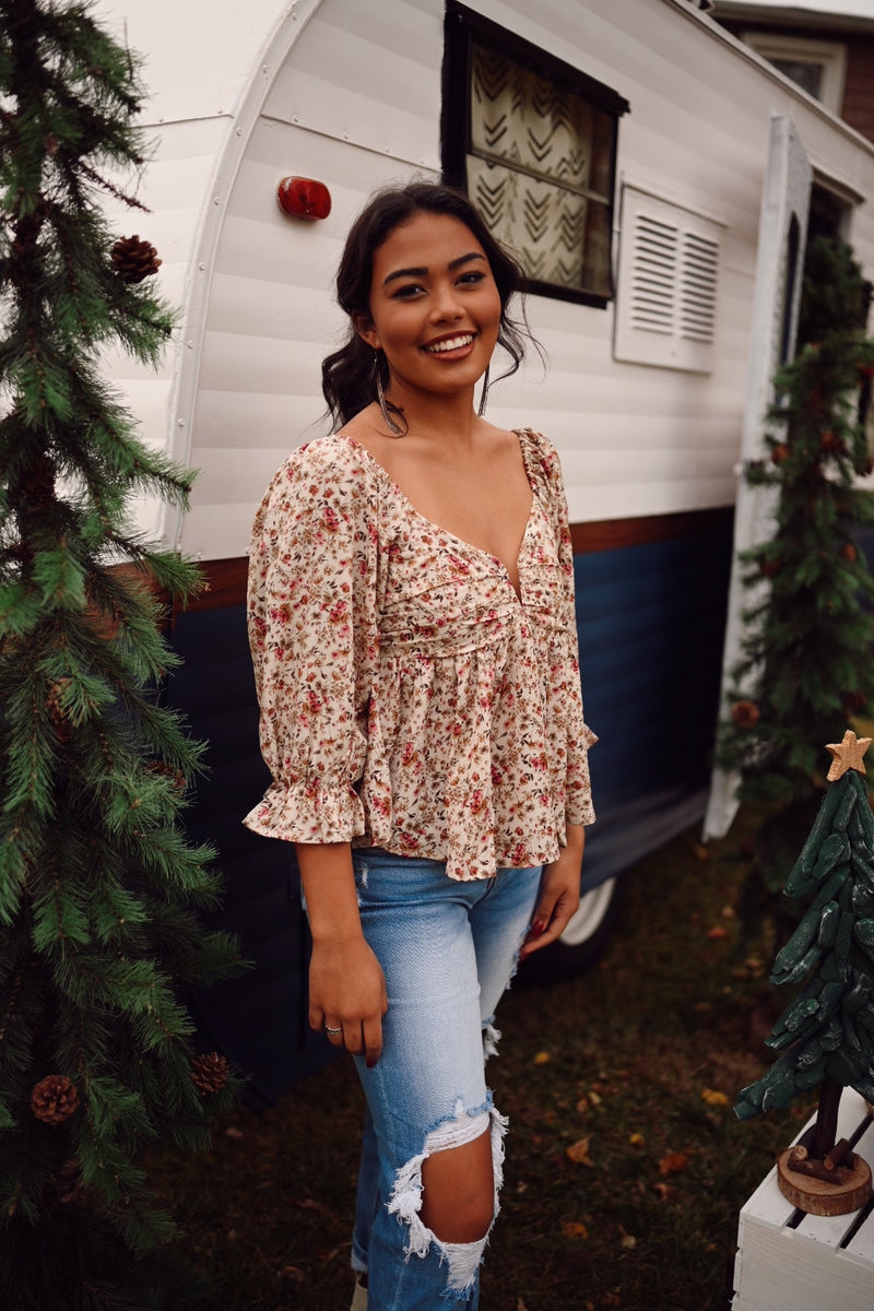 Halle Floral Print Top