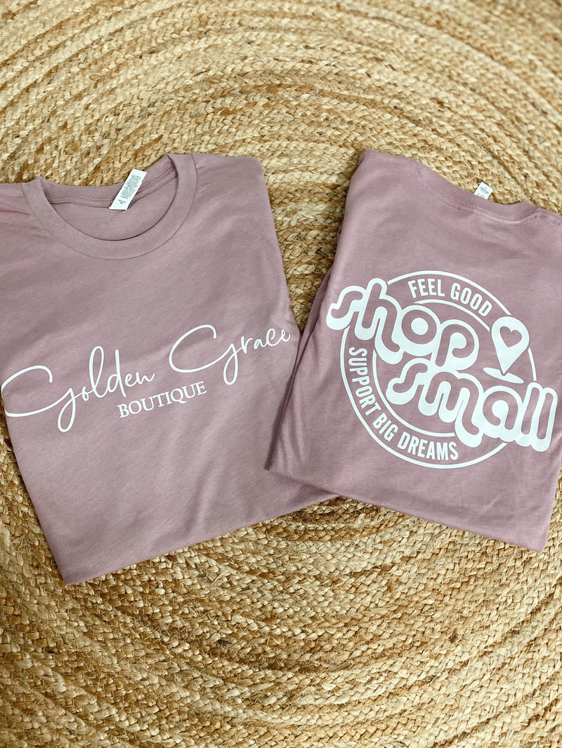 Give Back GGB Graphic Tee- Orchid (Rose)