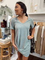 Odette Slub Dress-Green