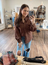 Easy to Wear Button Down Shacket- Chocolate