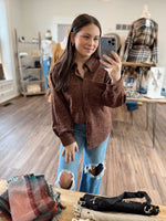 Easy to Wear Button Down Shacket- Chocolate