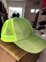 Lime Glitter Pony Cap