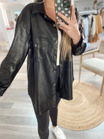 Headed North Faux Leather Jacket-Black