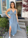 Crowd Pleaser Maxi Dress-Blue