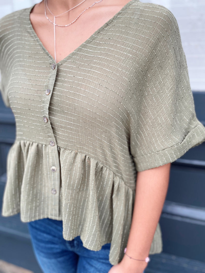 Sasha Striped Button Down Top