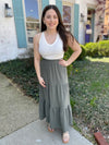Frankie Tiered Maxi Skirt-Olive