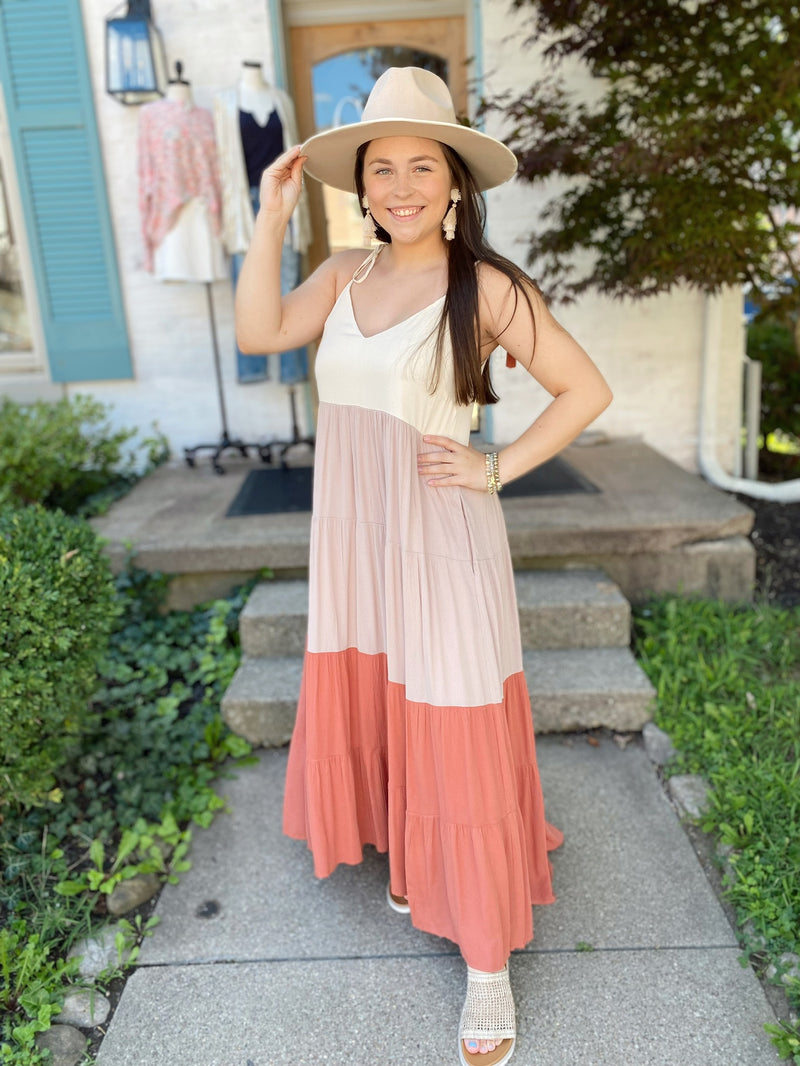 Leah Color Block Maxi Dress