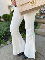 ZZZ Feel So Free High Rise Flare Jeans-White