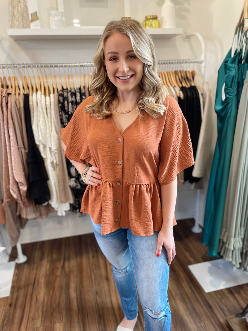 Rammona Peplum Blouse-Amber